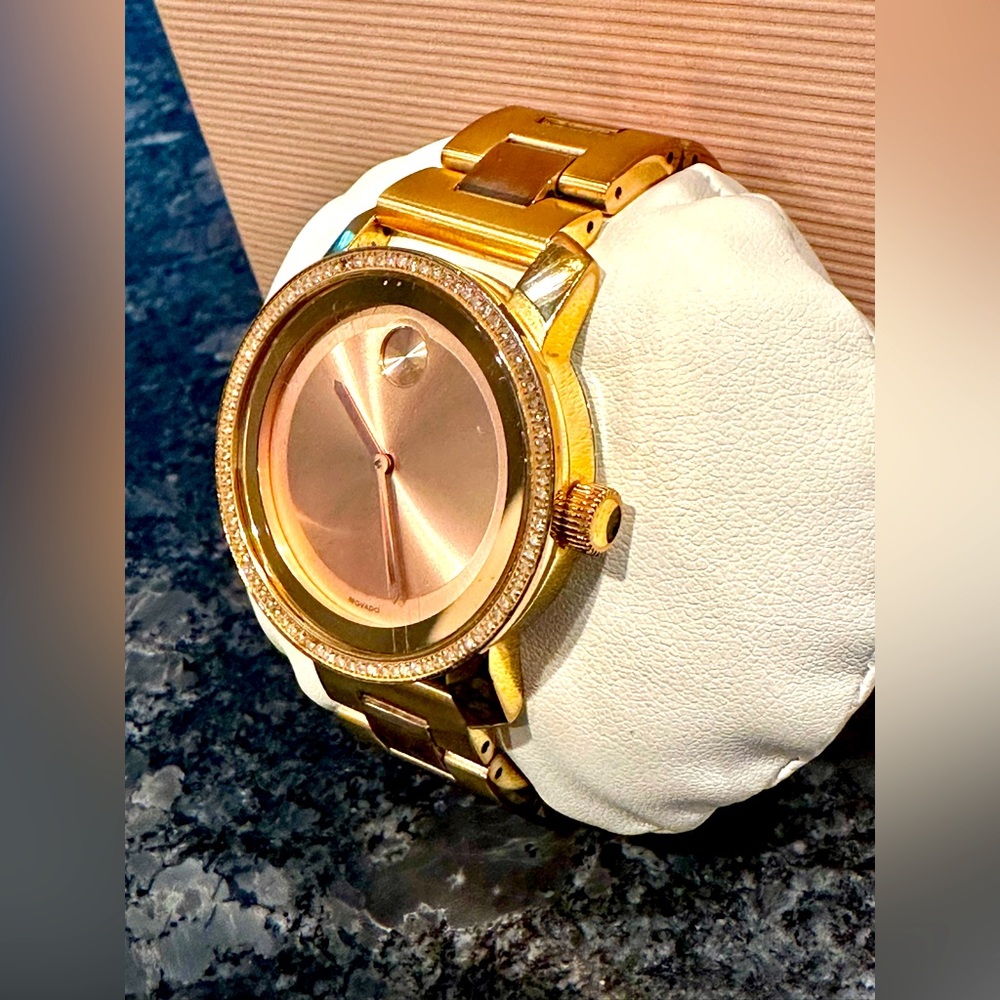 Movado Bold Diamond Watch in “Rose Gold”